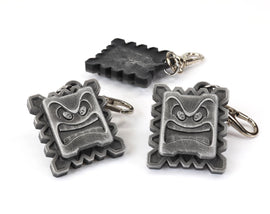 Thwomp Stone Faces Keychains! - Mario Enemies Keychains - Mushroom Kingdom Thwomp Keychain - Nintendo Gift / Mario Gift | KY1