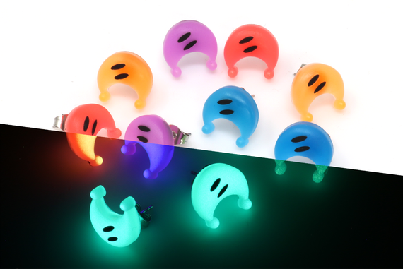 Power Moon Glow in the Dark Mario Earrings Pair! - Super Mario Odyssey