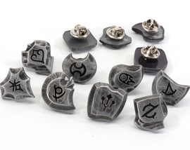 FFXIV Metal Soul Crystal Job Stone Silver Pins - Collectors Edition Bundles