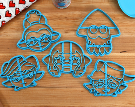 Splatoon Cookie Cutters - Callie, Marie, Girl Inkling, Boy inkling, Squid Symbol