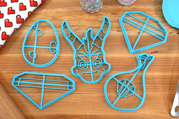 Spyro Cookie Cutters- Dragon Egg, Spyro Face, Long Gem, Moneybags Bag, Short Gem