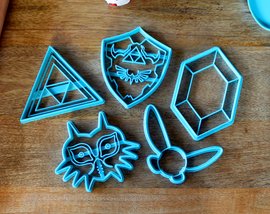 Legend of Zelda Cookie Cutters - Navi, Rupee, Majoras Mask, Triforce, Hylian Shield