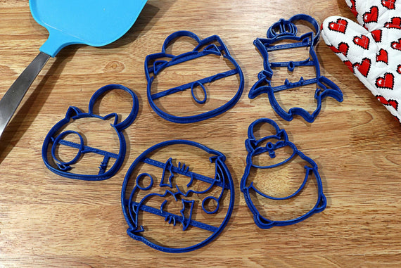 Final Fantasy X Moogle Cookie Cutters - Happy Moogle, Yin Yang Moogle, Moogle Face, King Mog, Fat Moogle - FFXIV Cookie Cutters - LootCaveCo