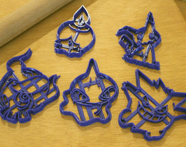 Ghost Pokemon Halloween Cookie Cutters- Gengar, Duskull, Shuppet, Litwick, Mimikyu - LootCaveCo