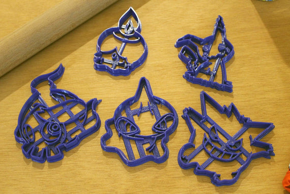 Ghost Pokemon Halloween Cookie Cutters- Gengar, Duskull, Shuppet, Litwick, Mimikyu - LootCaveCo