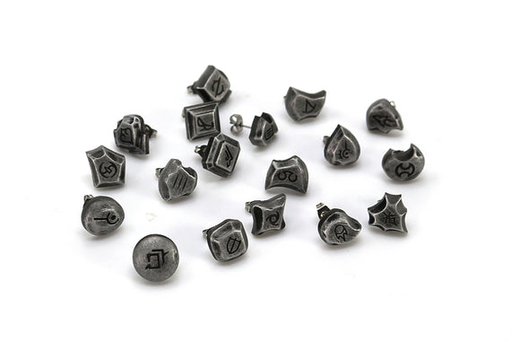 FFXIV 18 Soul Crystal Earring Bundle/Job Stone FF14 Final Fantasy 14 -Stainless Steel Stud-