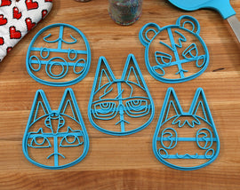 Animal Crossing Villagers Set 1 Cookie Cutters - Raymond, Marina, Rosie, Marhsal, Ankha - New Horizons /  Nintendo Gift