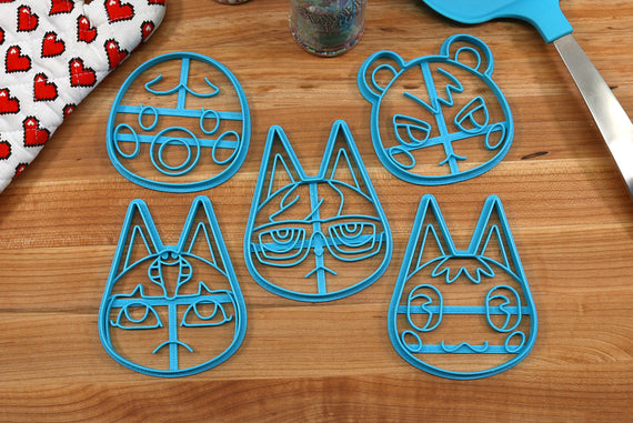 Animal Crossing Villagers Set 1 Cookie Cutters - Raymond, Marina, Rosie, Marhsal, Ankha - New Horizons /  Nintendo Gift