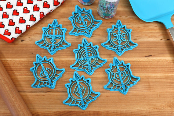 Genshin Impact Vision Cookie Cutters- Cryo, Pyro, Anemo, Dendro, Geo, Electro, Hydro - Genshin Impact Gift