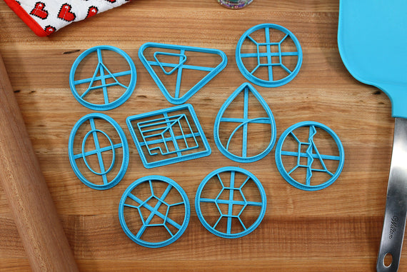 Crystal Gems Cookie Cutters - Garnet, Rose Quartz, Lapis Lazuli, Peridot, Pearl, Amethyst, Ruby, Sapphire, Bismuth