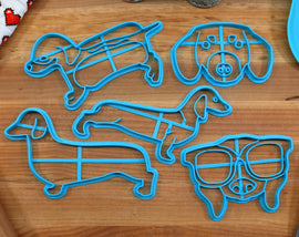 Dachshund Cookie Cutters - Dachshund Stack, Dachshund  Face, Dachshund Outline, Dachshund Glasses  - Gift for Dachshund  Owner