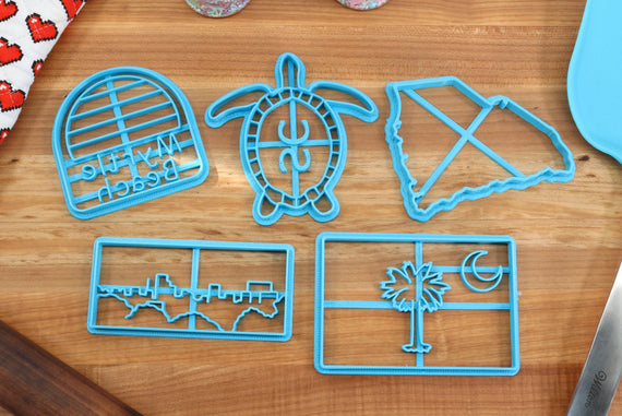 South Carolina Cookie Cutters - Columbia Skyline, Myrtle Beach, South Carolina Palm, South Carolina State- SC Gift Idea