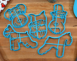 Schnauzer Cookie Cutters - Schnauzer Stack, Schnauzer Outline, Schnauzer Face  - Gift for Schnauzer Owner