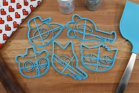 Cute Animal Face Cookie Cutters - Wolf Face, Cat Face, Bear Face, Gator Face, Bid Face - Animal Face Gift