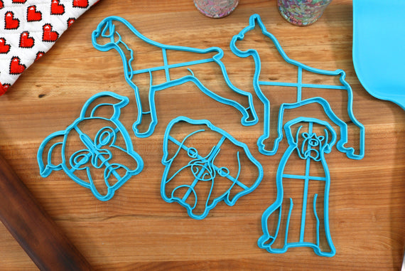 Boxer Cookie Cutters - Boxer Face, Boxer Outline, Boxer Stack, Boxer Sitting, Cute Boxer - Boxer Dog Owner