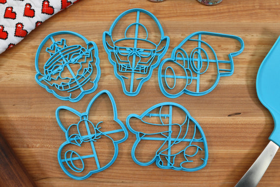 Mario Villians Cookie Cutters - Wario, Waluigi, Birdo, Poochy, Sniffit - Super Mario Bros /  Nintendo Gift
