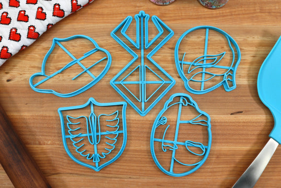 Berserked Cookie Cutters - Hawk, Puck, Griffith, Brand, Behelit - Anime Baking