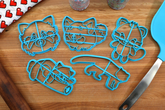 Cute Red Panda Cookie Cutters - Red Panda Outline, Red Panda Face, Red Panda Standing - Red Panda Gift Idea