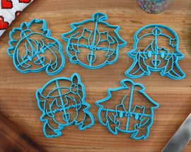 Genshin Impact Cookie Cutters Chibi Faces Set 3 - Diluc, Hu Tao, Klee, Thoma, Yoimiya