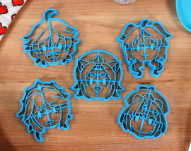 Genshin Impact Cookie Cutters Chibi Faces Set 4 - Chongyun, Diona, Ganyu, Qiqi, Rosaria