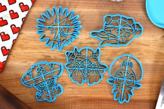 Splatoon 2 Cookie Cutters Set 2 - Flow and Craymond, Mr Grizz, Spyke, DJ Octavio, Captain Cuttlefish - Splatoon 3 / Nintendo baking