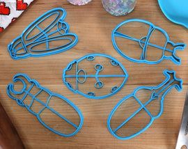 Beetles Cookie Cutters - Firefly, Rhinoceros Beetle, Scarab, Ladybug, Stag Beetle - Etymologist Gift Idea