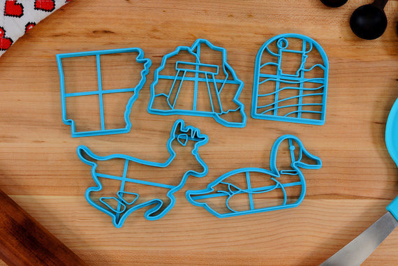 Arkansas Cookie Cutters - Arkansas Outline, Diamond Mine, White Tail Deer, Arkansas Desert, Duck- TX Gift Idea