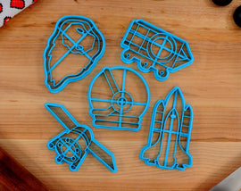 Space Cookie Cutters - Astronaut Helmet, Space Ship, Meteorite, Satelllite, Moon Rover - Space Gift