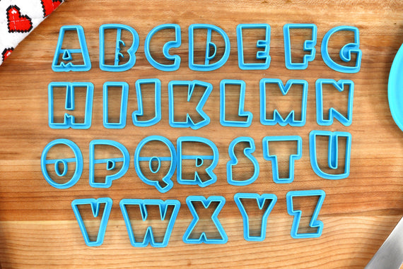 Showcard FONT Cookie Cutters - Fondant Letters, Letters for Cake decorating