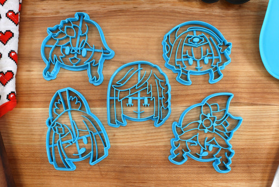 Genshin Impact Cookie Cutters Chibi Faces Set 12 - Candace, Collei, Dori, Tighnari, Yelan