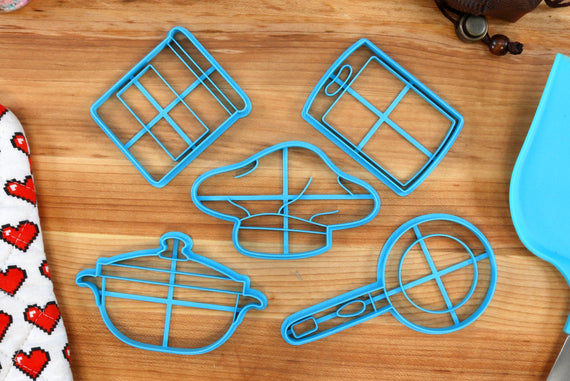 Chef Cookie Cutters - Chef Hat, Frying Pan, Spice Jar, Cutting Board, Cooking Pot - Chefs Gift Idea - Crafty Cooking