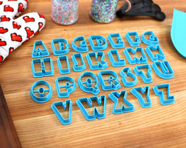 Showcard FONT Cookie Cutters - Fondant Letters, Letters for Cake decorating