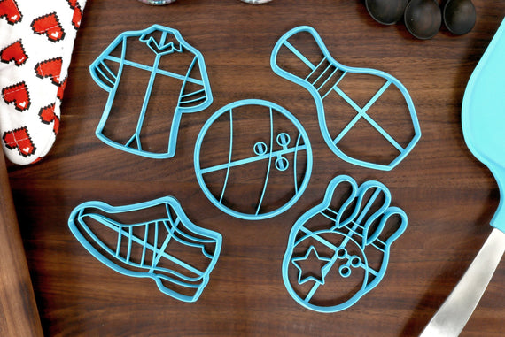 Bowling Cookie Cutters - Bowling Ball, Bowling Pin, Bowling Shirt, Bowling Shoe - Bowling Party