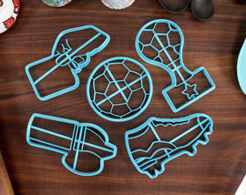 Soccer Cookie Cutters - Foul Card, Referee Whistle, Soccer Ball, Soccer Cleat, Soccer Trophy - Soccer Party