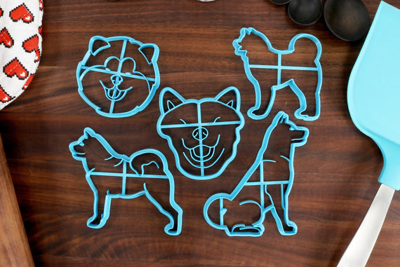 Akita Cookie Cutters - Akita Face, Akita Outline, Akita Sitting, Akite Squish, Akita Stack - Akita Gift