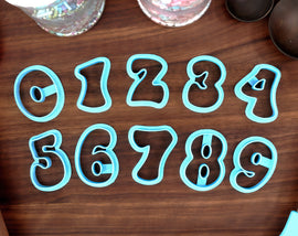 Groovy Numbers FONT Cookie Cutters - 70s Baking, 80s Baking Fondant Letters, Letters for Cake decorating