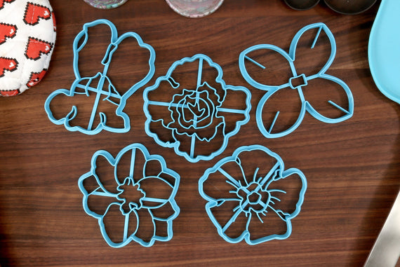 Spring Flower Cookie Cutters Set 2 - Lilac Cookie, Hibiscus Cookie, Snapdragon Cookie, Gladiolus Cookie - Spring Cookie Cutter