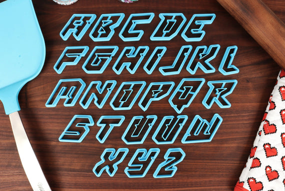 Cyberpunk Car FONT Cookie Cutters - Fondant Letters, Letters for Cake decorating - Cookie Letters