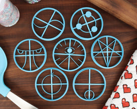 Seven Deadly Sins Cookie Cutters - Envy, Gluttony, Greed, Lust, Pride, Sloth, Wrath - Mythology Symbology Gift
