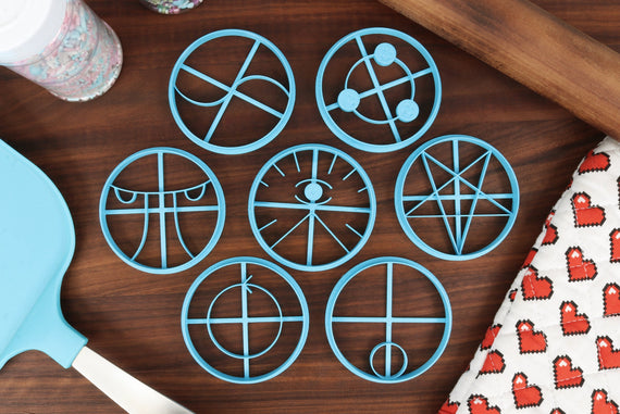 Seven Deadly Sins Cookie Cutters - Envy, Gluttony, Greed, Lust, Pride, Sloth, Wrath - Mythology Symbology Gift