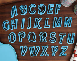 Dollhouse FONT Cookie Cutters - Y2K Baking, 2000s Baking Fondant Letters, Cursive Shapes - Doll House Fonts for Cake Decorating