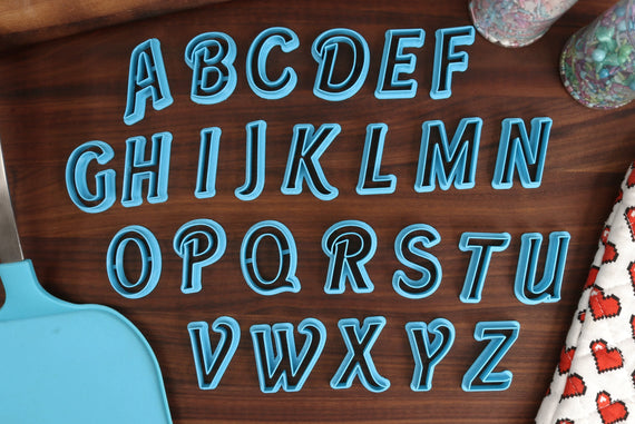 Dollhouse FONT Cookie Cutters - Y2K Baking, 2000s Baking Fondant Letters, Cursive Shapes - Doll House Fonts for Cake Decorating