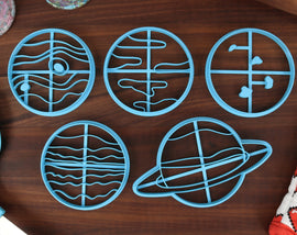 Solar System Cookie Cutters, Set 2 - Jupiter, Neptune, Pluto, Saturn, Uranus - Space Traveler Gift - Astronaut Gifts