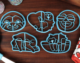 Spectacular Sloths Cookie Cutters - Hanging Sloth, Heart Sloth, Sleeping Sloth, Sloth Face, Sunglasses Sloth - Gift for Sloth Lovers