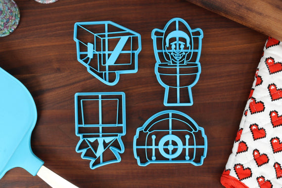 Skibidi Toilet Cookie Cutters - Dancing Toilet Head - Meme Gifts - Memer Merch - Internet Meme Cookie Cutter
