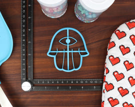 Good Luck Charms, Set 2 - Lucky Cookie Cutters - Dala Horse, Evil Eye Charm, Figa Charm, Hamsa, Jin Chan - Superstition Cookie Cutter