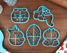 Mario Wonder Characters Cookie Cutters - Elephant Mario, Goombrat, Poplin, Prince Florian, Talking Flower - Super Mario Bros / Wonder Gift