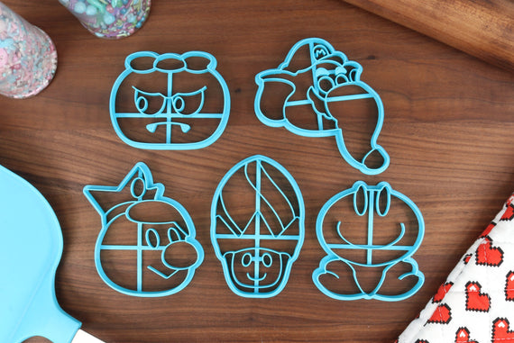 Mario Wonder Characters Cookie Cutters - Elephant Mario, Goombrat, Poplin, Prince Florian, Talking Flower - Super Mario Bros / Wonder Gift