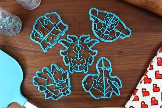 Tabletop RPG Monsters Cookie Cutter Set - Half-Demon, Half-Elf, Half-Orc, Mountain Dwarf, Scaled Born - DnD Cookies Cutters