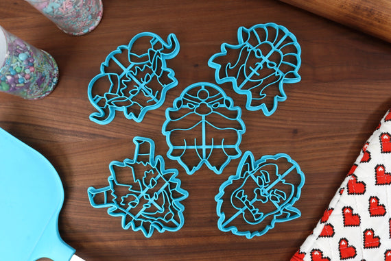 Tabletop RPG Races Cookie Cutter Set - Half-Demon, Half-Elf, Half-Orc, Mountain Dwarf, Scaled Born - DnD Cookies Cutters